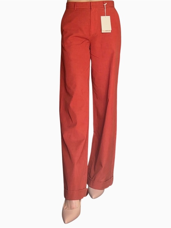 Gant Pants - Gant Wide-Leg High-Rise Pants in Brick Red